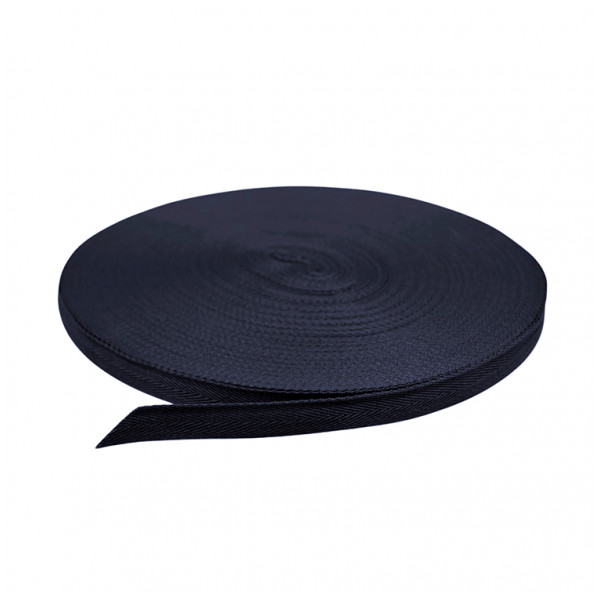 Лента киперная х/б+пэ 1см, цвет 4012-тем. синий